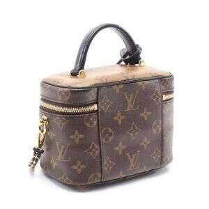 Louis Vuitton handbag NV black leather Reverse Monogram Vanity brown